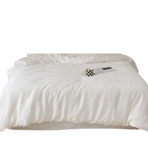 Pure White Ice Silk Duvet Cover