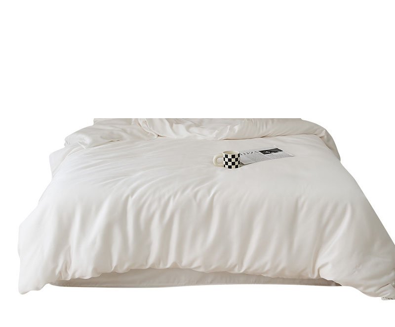 Pure White Ice Silk Duvet Cover