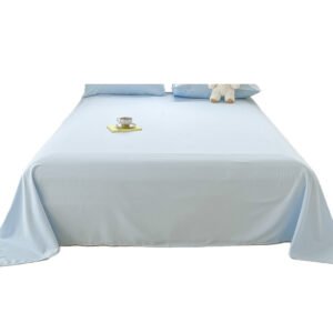 Blue Washed Cotton Bed Sheet