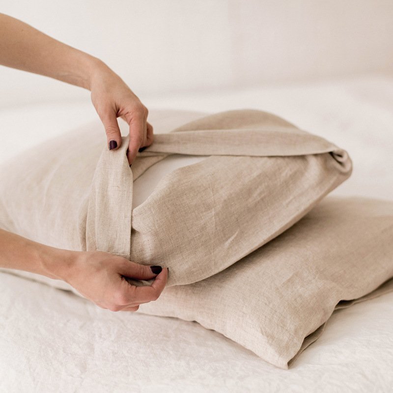 Solid Color Linen Pillowcase - Image 2
