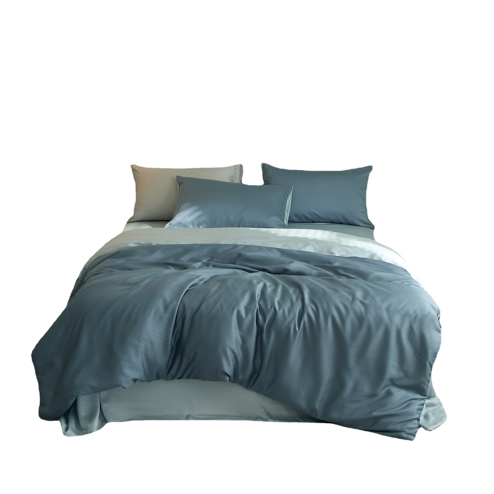 Solid Color Ice Silk 4-Piece Bedding Set